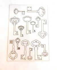 Иллюстрация Чипборд "Ключи"/ Картон. размер листа 15х21 см.