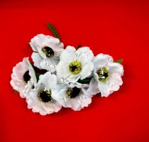 Иллюстрация Шелковые Цветы 35 мм/ Белые, 6 штук в упаковке