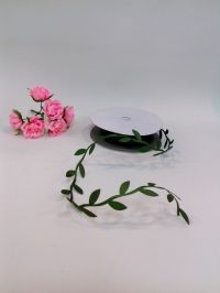 Иллюстрация Тесьма декоративная/ Листья, зеленые, 10 мм, 1 метр
