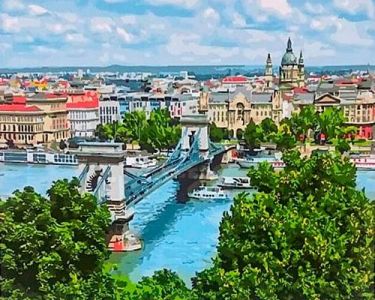 Иллюстрация Картина по номерам 40х50 см/ Мост в Будапеште GX 28006