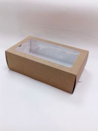 КРАФТ/ Коробочка с окном, 18х11х5.5 см, выдвижной лоток