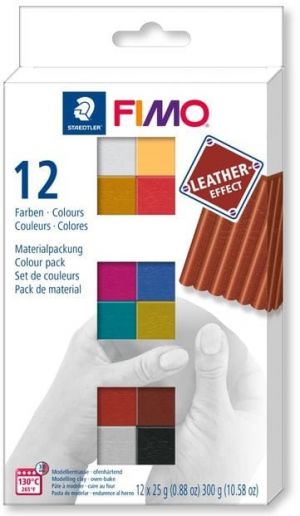 Иллюстрация НАБОР пластика FIMO Leather-Effect кожа/12 цветов по 25 грамм,