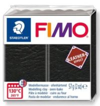 909 Пластик FIMO/Leather-Effect кожа, Черный 57 гр,