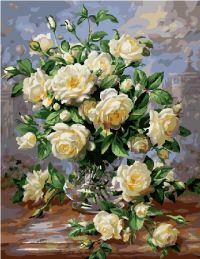 Иллюстрация Картина по номерам 40х50 см/ Белые розы G 439