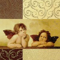 Иллюстрация Ангелы и орнаменты - салфетка 33х33 см