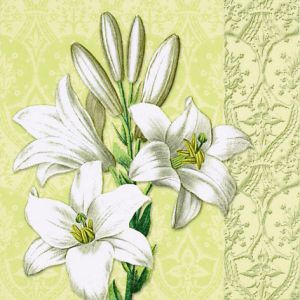 Иллюстрация Античная лилия зеленая - салфетка 33х33см