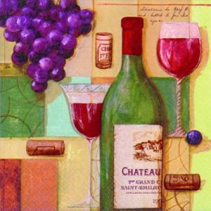 Иллюстрация Вино из Сент-Эмиллиона - салфетка 33х33 см