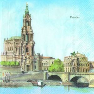 Иллюстрация Город Дрезден - салфетка 33х33 см для декупажа