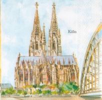 Иллюстрация Город Кёльн - салфетка 33х33 см для декупажа