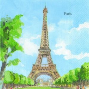 Иллюстрация Город Париж - салфетка 33х33 см для декупажа