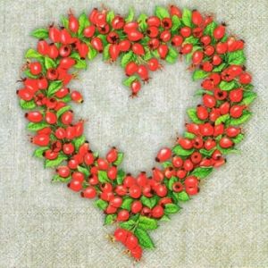 Иллюстрация Зимние ягодки - салфетка 33х33 см для декупажа