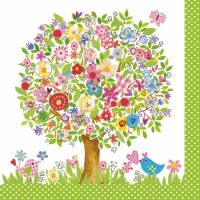 Иллюстрация Цветочное дерево - салфетка 33х33 см для декупажа