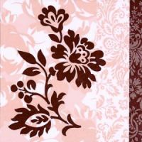 Иллюстрация Цветы на цветах бежево-коричневые - салфетка 33х33 см