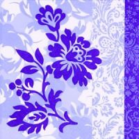 Иллюстрация Цветы на цветах сине-голубые - салфетка 33х33 см