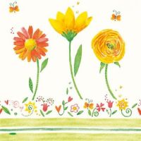 Иллюстрация Яркие цветы- салфетка 33х33 см для декупажа