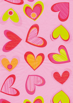 Иллюстрация Сердечки на розовом - Бумага DECOPATCH 30х40 см