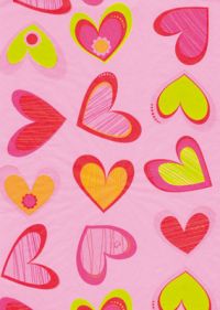 Иллюстрация Сердечки на розовом - Бумага DECOPATCH 30х40 см