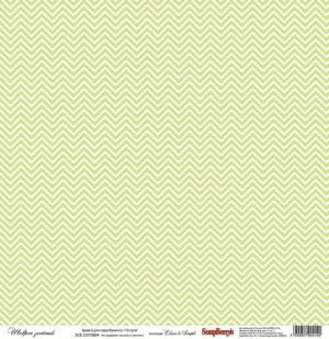 Иллюстрация Шеврон зеленый - бумага для скрапа 30х30 см, ScrapBerry's, США