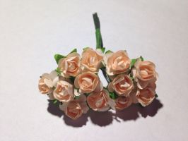 Бутоны роз 15 мм/ Персиковые, 12 шт - бумажные цветы
