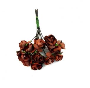 Иллюстрация Бутоны роз 15 мм/ Коричневые, 12 шт - бумажные цветы