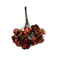 Бутоны роз 15 мм/ Коричневые, 12 шт - бумажные цветы