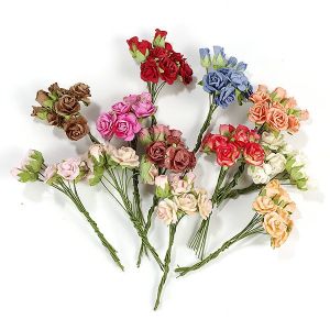 Иллюстрация W02581 Бутоны роз 15 мм/ Лиловые, 12 шт - бумажные цветы