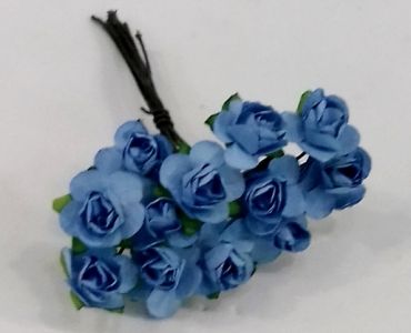 Иллюстрация Бутоны роз 15 мм/ Голубые нежные, 12 шт - бумажные цветы