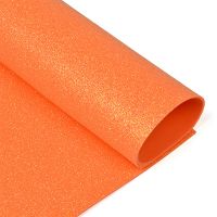 Иллюстрация Фоамиран глиттер 2 мм/ Оранжевый нежный, 20х30 см, Premium