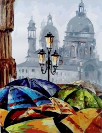 Иллюстрация Картина по номерам 40х50 см/ Яркие зонтики