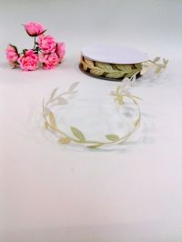 Тесьма декоративная/ Листья, кремовые, 10 мм, 1 метр