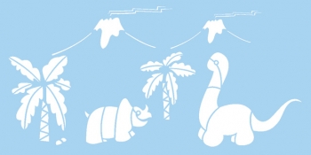 Иллюстрация Трафарет пластиковый "Животные" 15х30 см