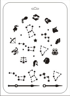 Иллюстрация Трафарет пластиковый/'Восточный календарь" 31х21 см