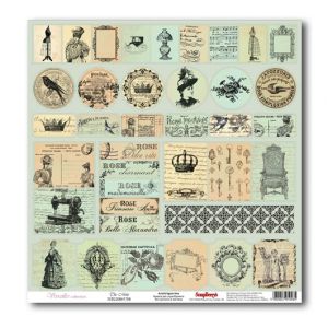Иллюстрация Версаль, Монетный двор - бумага для скрапа 30х30 см, ScrapBerry's, США