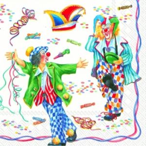 Иллюстрация Вечеринка клоунов - салфетка 33х33 см для декупажа