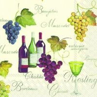 Вино и виноград - салфетка 33х33 см для декупажа