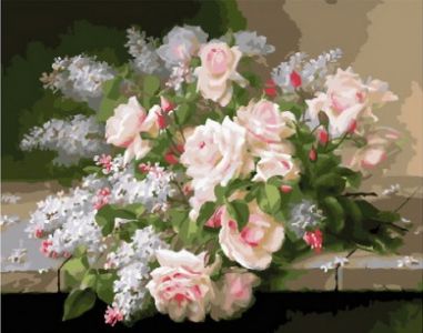 Иллюстрация Картина по номерам 40х50 см/ Сирень и розы GХ 31261