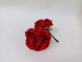 Иллюстрация Шелковые Цветы 25 мм/ Красные, 6 штук в упаковке