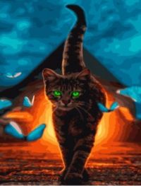 Иллюстрация Картина по номерам 40х50 см/ Египетский кот OK 10046 Эксклюзив!!!