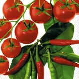 Иллюстрация Салфетка/ Красные овощи - Colourful Life, 33х33 см для декупажа, Германия