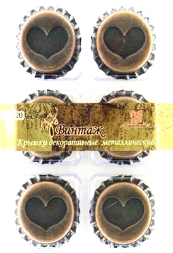 Иллюстрация 6620 Винтаж/ Крышечки металл, 6 шт, Рукоделие, Россия