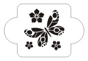 Иллюстрация Трафарет Vintaj Design МД-078/ Бабочки-цветочки, 10х10 см