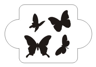 Иллюстрация Трафарет Vintaj Design МД-082/ Бабочки в полете, 10х10 см
