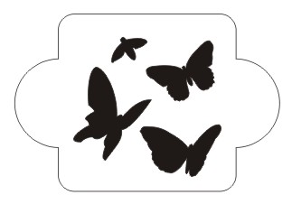 Иллюстрация Трафарет Vintaj Design МД-083/ Бабочки в полете, 10х10 см
