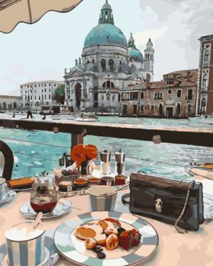 Иллюстрация Картина по номерам 40х50 см/ Завтрак в Венеции OK 10134
