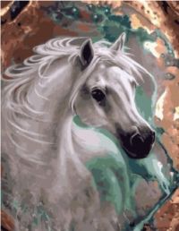 Картина по номерам 40х50 см/ Белая лошадь GХ 32713