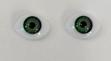 Иллюстрация Глазки для кукол 14х10 мм, зрачок 8 мм/ Зеленые, 2 шт