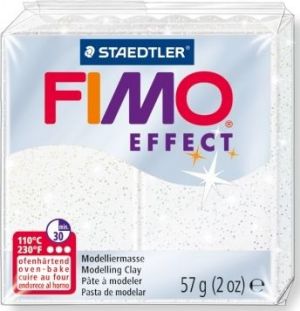 Иллюстрация 052 Пластик FIMO/ Белый с блестками EFFECT, 57 гр, Германия