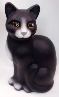 Иллюстрация Кошка 28 см/ Окрашенная черная- заготовка из пенопласта